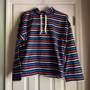 j crew striped hoodie top